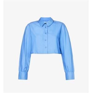 Reformation Noah Shirt Dark Blue Button Down Long Sleeve Large NWOT